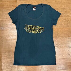 HARLEY-DAVIDSON women's short-sleeved green graphic tee (XL)